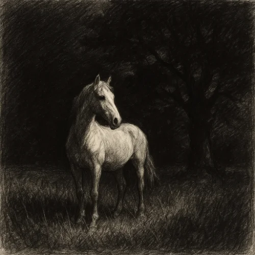 Strong contrast of light and dark in chiaroscuro sketch